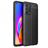 Oppo A74 4G Kılıf Kamera Korumalı Deri Görünümlü Silikon - 9