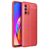 Oppo A74 4G Kılıf Kamera Korumalı Deri Görünümlü Silikon - 11