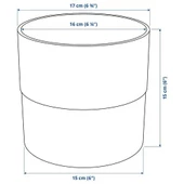 SUMUHOME NYPON DEKORATİF PLASTİK SAKSI GRİ 15 CM - 6