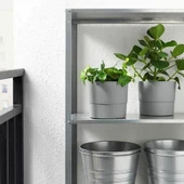 SUMUHOME NYPON DEKORATİF PLASTİK SAKSI GRİ 15 CM - 5