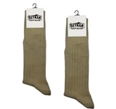 Askeri Çorap Haki Renk Dikişsiz Kışlık Çorap - Taban Havlulu - Orjinal İstihkak Çorap (2 Çift) - 1