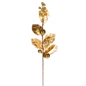 Yılbaşı Çiçeki Pike Berry Gold Simli Gold Yapraklı Yılbaşı Toplu Gold 70 cm thumbnail 1