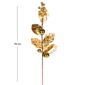 Yılbaşı Çiçeki Pike Berry Gold Simli Gold Yapraklı Yılbaşı Toplu Gold 70 cm thumbnail 3