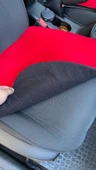 Yumuşak Tüylü Peluş Serme Oto Koltuk Koruyucu Minder Ön Arka Kırmızı - 7
