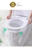 50 Adet Pratik Hijyenik Tek Kullanımlık Klozet Kapağı Pedi Örtüsü Yeni Sezon Koruyucu Kirletmez - 2