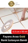 Premium Kendinden Yapışkanlı Gold Sarı Renk Fayans Derz Arası İzolasyon Bandı Dekoratif Bant 0,5 cm - 1