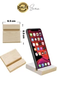 Doğal Masaüstü Ahşap Cep Telefonu ve Tablet Standı Natural Görünüm Şık İphone Android İos Uyumlu - 2