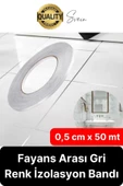 Premium Kendinden Yapışkanlı Gri Gümüş Renk Fayans Derz Arası İzolasyon Bandı Dekoratif Bant 0,5 cm - 1