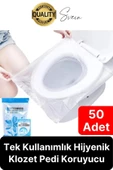 50 Adet Pratik Hijyenik Tek Kullanımlık Klozet Kapağı Pedi Örtüsü Yeni Sezon Koruyucu Kirletmez - 1