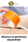 Ekstra Güçlü Yeni Formül 12 Adet 45 mm x 100 mt Koli Bandı Şeffaf Dayanıklı Bant Taşınma Ambalaj - 5