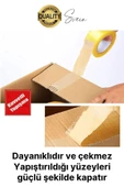 Ekstra Güçlü Yeni Formül 12 Adet 45 mm x 100 mt Koli Bandı Şeffaf Dayanıklı Bant Taşınma Ambalaj - 4