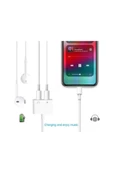 Rowen Apple Iphone / Ipad Ikili Şarj Kulaklık Ses Girişi Ve Adaptör Kablosu Beyaz 2 In 1 - 3