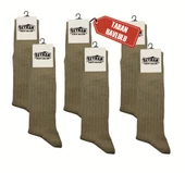 Askeri Çorap Haki Renk Dikişsiz Kışlık Çorap - Taban Havlulu - Orjinal İstihkak Çorap (6 Çift) - 1