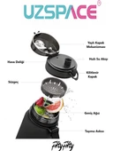 Uzspace 650 ML Kaydırmaz Gövde Taşıma Askılı Tritan Su Matarası Mavi - 2