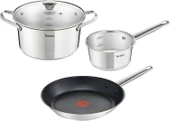 Tefal Simpleo B815S4 Tencere ve Tava Seti, 4 Parça, Paslanmaz Çelik/siyah, 49.1 x 35.3 x 13.3 cm - 1