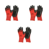 Eli Nitril İş Güvenlik Eldiveni - Kırmızı - 10/XL - 3 Çift - Paket thumbnail 1
