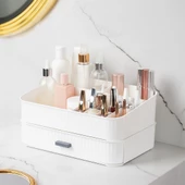 Porsima 0619 Çekmeceli Takı Organizeri Makyaj Düzenleyici Makyaj Kutusu Çekmeceli Takı Bijuteri Mücevher Kutusu Beyaz thumbnail 5