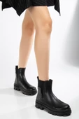 Kadın Bot Siyah Kalın Taban Boğaz Elastik Bağsız thumbnail 2