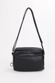 Kadın Siyah 2 Gözlü Ayarlanabilir Askılı Omuz Ve Çapraz Çanta thumbnail 3