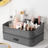 Porsima 0619 Çekmeceli Takı Organizeri Makyaj Düzenleyici Makyaj Kutusu Çekmeceli Takı Bijuteri Mücevher Kutusu Antrasit thumbnail 3