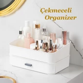 Porsima 0619 Çekmeceli Takı Organizeri Makyaj Düzenleyici Makyaj Kutusu Çekmeceli Takı Bijuteri Mücevher Kutusu Beyaz thumbnail 1