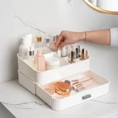 Porsima 0619 Çekmeceli Takı Organizeri Makyaj Düzenleyici Makyaj Kutusu Çekmeceli Takı Bijuteri Mücevher Kutusu Beyaz thumbnail 2