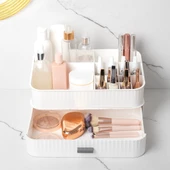 Porsima 0619 Çekmeceli Takı Organizeri Makyaj Düzenleyici Makyaj Kutusu Çekmeceli Takı Bijuteri Mücevher Kutusu Beyaz thumbnail 4