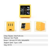 Alfalink Mini Hava Durumu İstasyonu WIFI LED LCD 28x28mm Dijital Saat Fotoğraf Sıcaklık Nem - 3