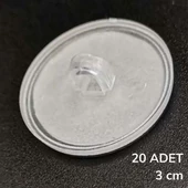 20 Adet Şeffaf Yuvarlak 3 Cm Çaplı Güçlü Disk Yapışkanlar - 3