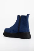 Kadın Bot Lacivert Kalın Taban Süet Bağsız Yüzüdüz thumbnail 5