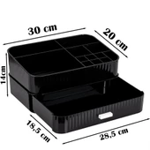 Porsima 0619 Çekmeceli Takı Organizeri Makyaj Düzenleyici Makyaj Kutusu Çekmeceli Takı Bijuteri Mücevher Kutusu Siyah thumbnail 2