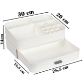 Porsima 0619 Çekmeceli Takı Organizeri Makyaj Düzenleyici Makyaj Kutusu Çekmeceli Takı Bijuteri Mücevher Kutusu Beyaz thumbnail 3