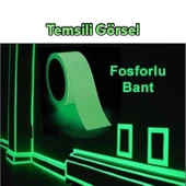 Gece Parlayan Fotolümen Yeşil Reflektörlü Fosforlu Oto Reflektif Düz Şerit Bant 5 cm 10 Mt İkaz Bandı - 3
