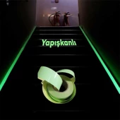 Gece Parlayan Fotolümen Yeşil Reflektörlü Fosforlu Oto Reflektif Düz Şerit Bant 5 cm 10 Mt İkaz Bandı - 5