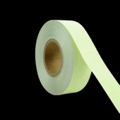 Gece Parlayan Fotolümen Yeşil Reflektörlü Fosforlu Oto Reflektif Düz Şerit Bant 5 cm 10 Mt İkaz Bandı - 4