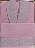 Özdilek Snazzy Antrasit Pembe Aile Bornoz Seti Özdilek Bornoz Seti thumbnail 4