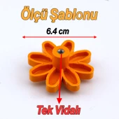 Plastik Papatya Kulp 10 Adet Turuncu Mobilya Çoçuk Odası Kız Erkek Dolap Kapak Kulpu Çekmece Kulbu - 4