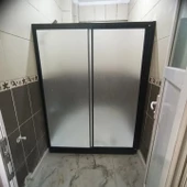 Teknesiz Duşakabin Siyah Profil Plastik Camlı ND421 - 1
