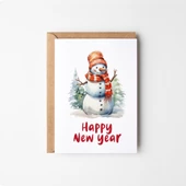 8’li Kardan Adam Kartpostal Seti, Mutlu Yıllar Kartı, Yeni Yıl Kartı, Yılbaşı Kartı - 6