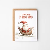 8’li Yılbaşı Noel Baba Kartpostal Seti, Mutlu Yıllar Kartı, Yeni Yıl Kartları - 5