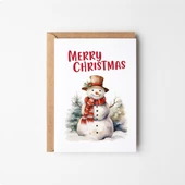 8’li Kardan Adam Kartpostal Seti, Mutlu Yıllar Kartı, Yeni Yıl Kartı, Yılbaşı Kartı - 4