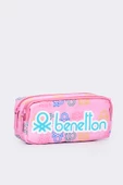 United Colors Of Benetton Çok Gözlü Kalemlik İki Bölmeli Kalem Kutusu Pembe 13037 thumbnail 2