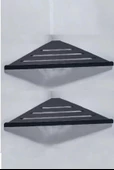Metal Banyo/mutfak Düzenleyici Organizer Köşe Şampuan Rafı Siyah - 3