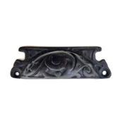 Antika Tarz Dekoratif Pirinç Lale Tas Kapı Kulbu - 30x90 mm, Oksit - 1