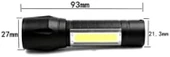 Taktikal Led Mini Boy El Feneri, Polis Bekçi Feneri, Usb Şarjlı, Zoomlu Plastik Kutulu El feneri - 3