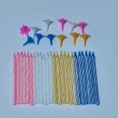 İNCE DOĞUM GÜNÜ MUMU , 24 ADETLİ MİNİ BOY , 6CM UZUNLUK VE 4MM ÇAPINDA DOĞUM GÜNÜ VE PASTA MUMLARI - 1