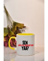 Sen Şaka mı Yapıyorsun Yaa? Baskılı Kupa Bardak - 3
