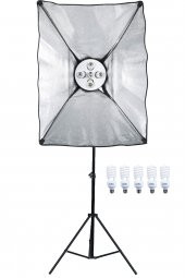 Deyatech Softbox 50X70 Paraflaş 5 Duylu Sürekli Işık 200cm Ayak - 1