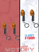 YAMAHA YBR 125 ESD ÖN ARKA SİNYAL TAKIMI KISA MODEL OEM (2 TAKIM - 4 ADET AMPÜLLER DAHİL) - 1