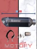 MAT SİYAH - KARBON UÇLU MODEL AKREP EGZOZ 51MM SUSTURUCULU  A KALİTE (36CM) thumbnail 3